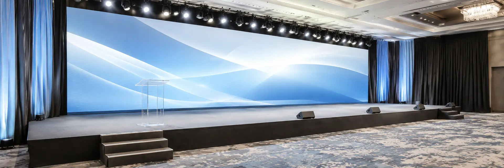 Corporate stage wall LED build