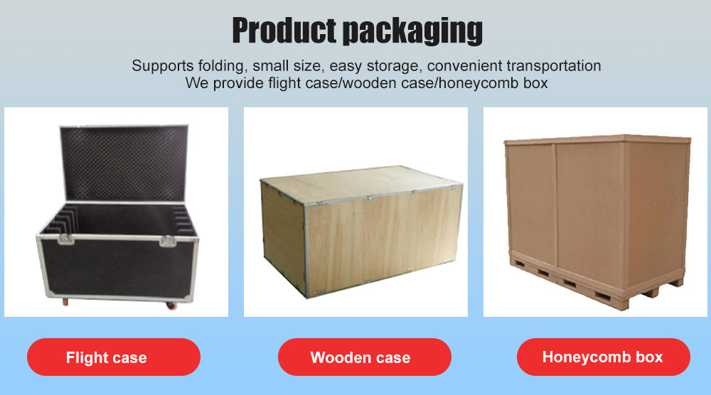 Product packaging — flight case, wooden case, honeycomb box
