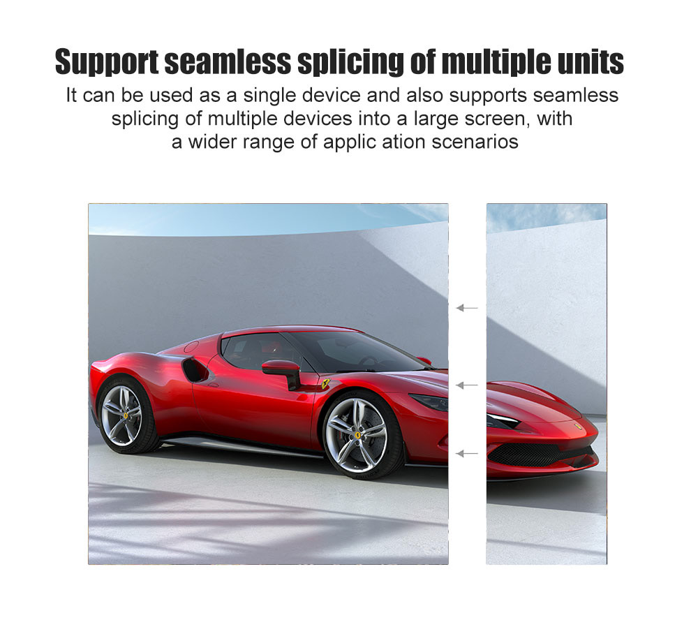 Seamless splicing of multiple units into one large screen